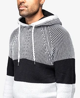 X-Ray Men's Color Blocked Hooded Sweater