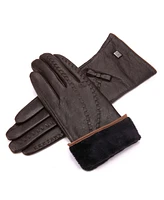 Women's Bow and Stitch Touchscreen Sheepskin Gloves