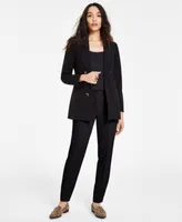 Bar Iii Womens Faux Double Breasted Boyfriend Jacket Scoop Neck Camisole Straight Leg Dress Pants Created For Macys