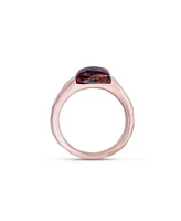 LuvMyJewelry Red Pietersite Gemstone Hammered Texture Rose Gold Plated SIlver Men Signet Ring