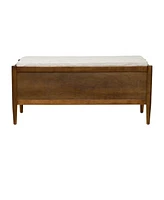 Ink+Ivy 42" Arcadia Wide Accent Wood Bench with Storage and Upholstered Cushion