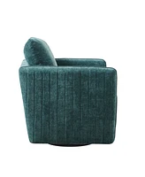 Madison Park 29.5" Kaley Wide Fabric Upholstered 360 Degree Swivel Chair