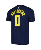 Men's Nike Tyrese Haliburton Navy Indiana Pacers Icon 2022/23 Name and Number T-shirt