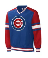 Men's Starter Royal Chicago Cubs Yardline V-Neck Pullover Windbreaker