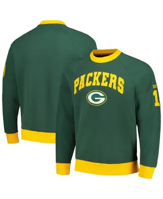 Men's Tommy Hilfiger Green, Gold Green Bay Packers Reese Raglan Tri-Blend Pullover Sweatshirt
