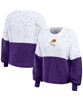 Women's Wear by Erin Andrews White, Purple Phoenix Suns Color-Block Pullover Sweater