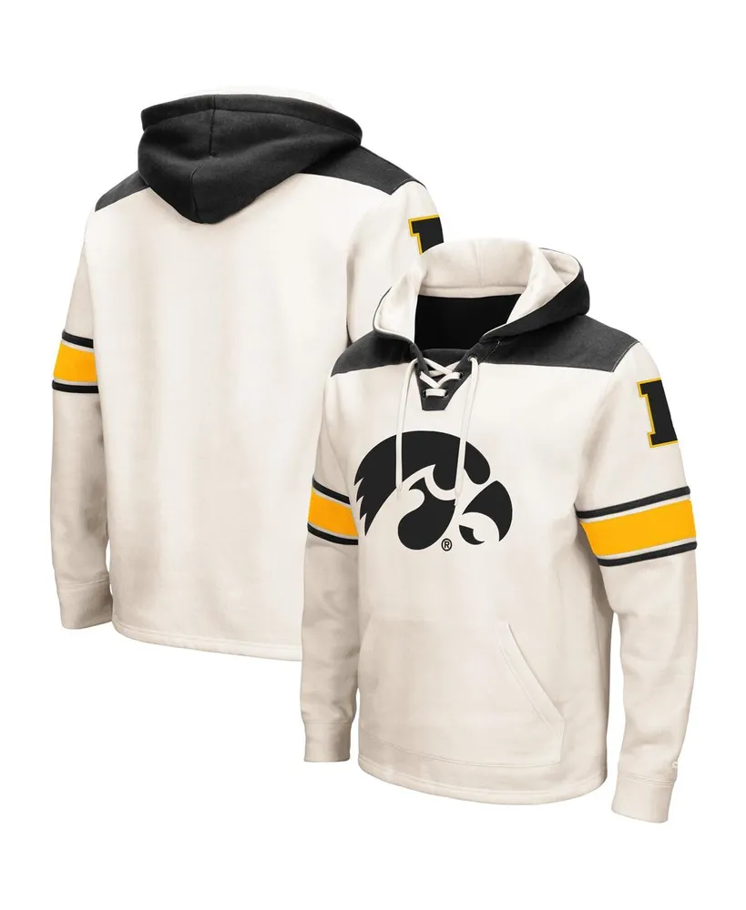 Men's Colosseum Cream Iowa Hawkeyes 2.0 Lace-Up Pullover Hoodie