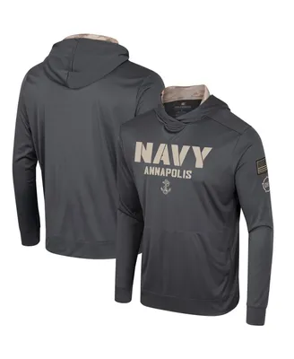 Men's Colosseum Charcoal Navy Midshipmen Oht Military-Inspired Appreciation Long Sleeve Hoodie T-shirt