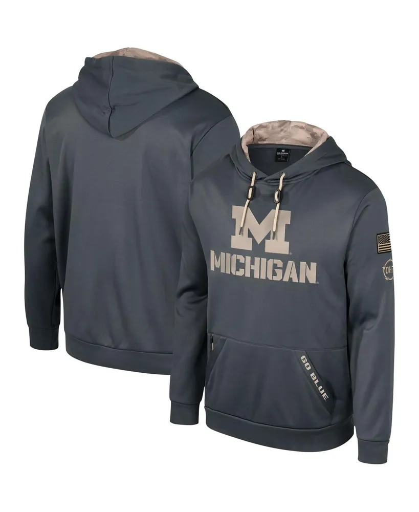 Men's Colosseum Charcoal Michigan Wolverines Oht Military-Inspired Appreciation Pullover Hoodie