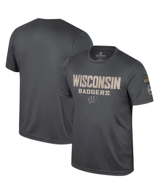 Men's Colosseum Charcoal Wisconsin Badgers Oht Military-Inspired Appreciation T-shirt