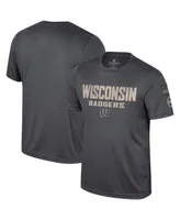 Men's Colosseum Charcoal Wisconsin Badgers Oht Military-Inspired Appreciation T-shirt