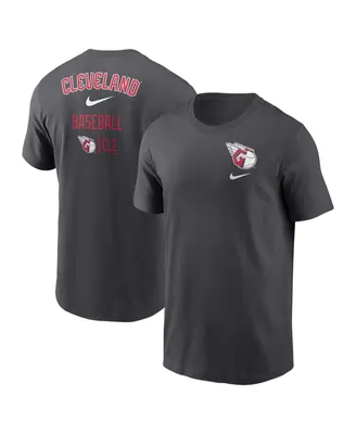 Men's Nike Charcoal Cleveland Guardians Logo Sketch Bar T-shirt