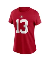 Women's Nike Brock Purdy Scarlet San Francisco 49ers Player Name and Number T-shirt