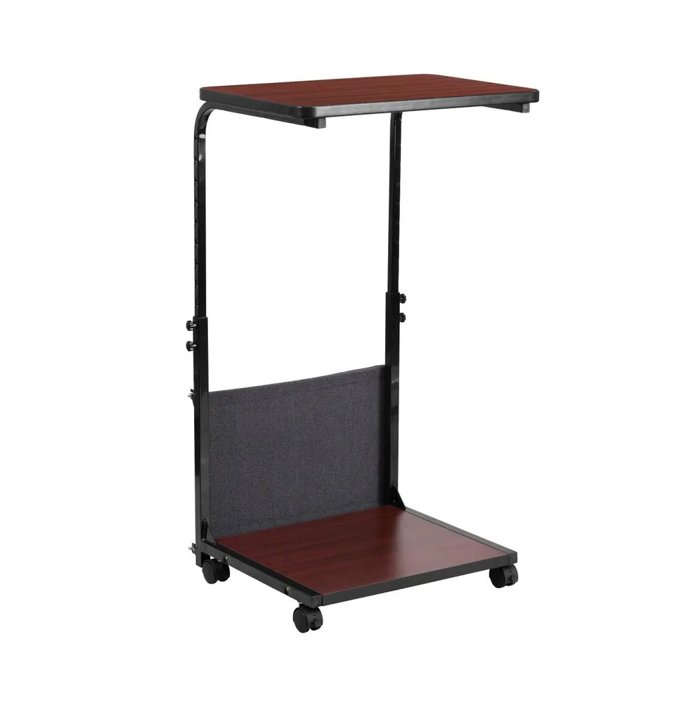 Mobile Sit-Down, Stand-Up Computer Ergonomic Desk With Removable Pouch (Adjustable Range 27.5'' - 46.5'')