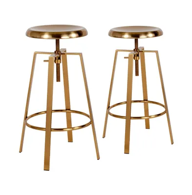 Industrial Style Barstool With Swivel Lift Adjustable Height Seat