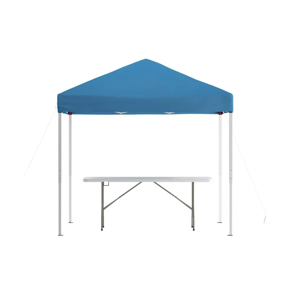 Outdoor Event/Tailgate Tent Set With Pop Up Event Canopy And Wheeled Case And Bi-Fold Table With Carrying Handle