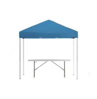 Outdoor Event/Tailgate Tent Set With Pop Up Event Canopy And Wheeled Case And Bi-Fold Table With Carrying Handle