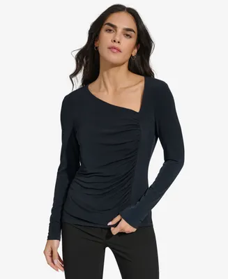 Calvin Klein Women's Asymmetric Long-Sleeve Knit Top