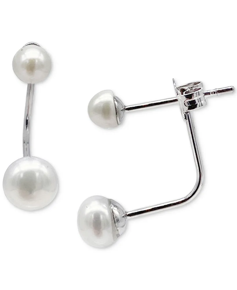 Adornia Silver-Tone Freshwater Pearl (4-6mm) Jacket Earrings