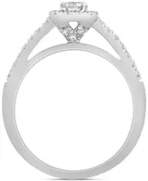 Diamond Halo Engagement Ring (1/2 ct. t.w.) in 14k White Gold