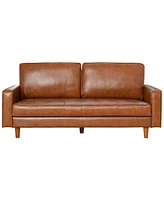 Holloway 81" Mid-Century Leather Sofa