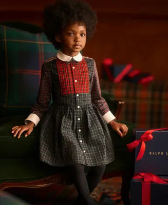 Polo Ralph Lauren Toddler and Little Girls Mixed-Plaid Cotton Shirtdress