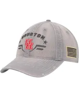 Men's Colosseum Gray Distressed Houston Cougars Operation Hat Trick Tailgate Adjustable Hat