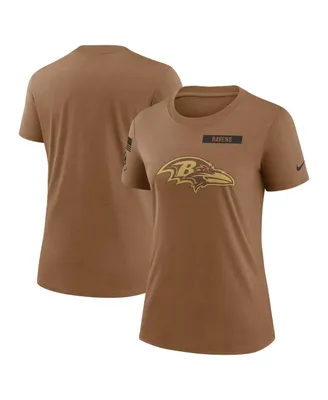 Women's Nike Brown Baltimore Ravens 2023 Salute to Service Legend Performance T-shirt