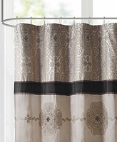 Madison Park Donovan Embroidered Shower Curtain, 72" x