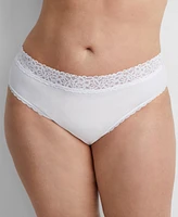 State of Day Women's Cotton Blend Lace-Trim Hipster Underwear