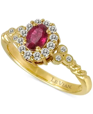 Le Vian Passion Ruby (3/8 ct. t.w.) & Vanilla Diamond (1/4 ct. t.w.) Halo Ring in 14k Gold
