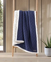 Eddie Bauer Solid Microfiber Essential Reversible Throw Blanket