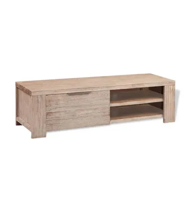 Tv Stand Solid Brushed Acacia Wood 55.1"x15"x15.7"