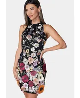 Bebe Women's Mock Neck Sleeveless Short Dress
