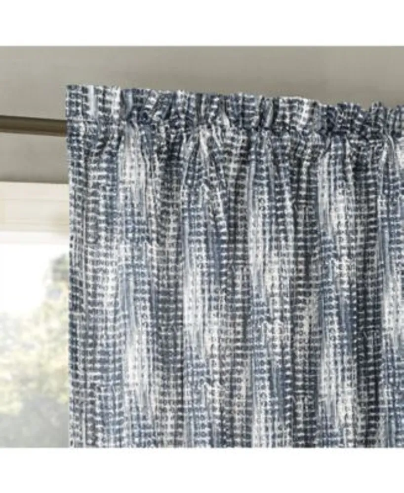 Aran Crosshatch Print Semi Sheer Rod Pocket Curtains