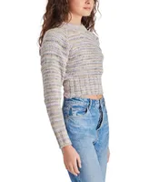 Steve Madden Women's Crewneck Space-Dye Chenille Sweater