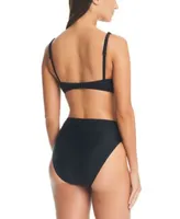 Bar Iii Womens Mesh Panel Bikini Top V Waist Bottoms Created For Macys