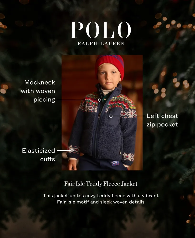 Polo Ralph Lauren Toddler and Little Boys Fair Isle Teddy Fleece Jacket