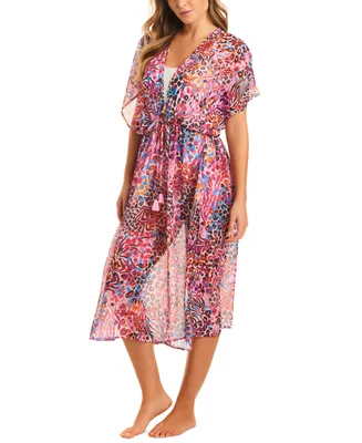 Jessica Simpson Women's Abstract-Print Cover-Up Dress