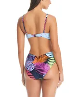 Bar Iii Women's Palm Prowl Cross-Front Monokini, Created for Macy's