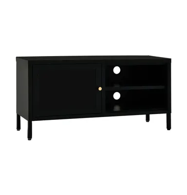 Tv Stand 35.4"x11.8"x17.3" Steel and Glass