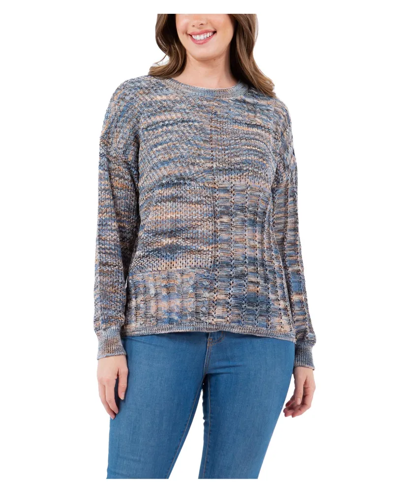 Jpr Studio Women's Patchwork Spacedye Long Sleeve Sweater