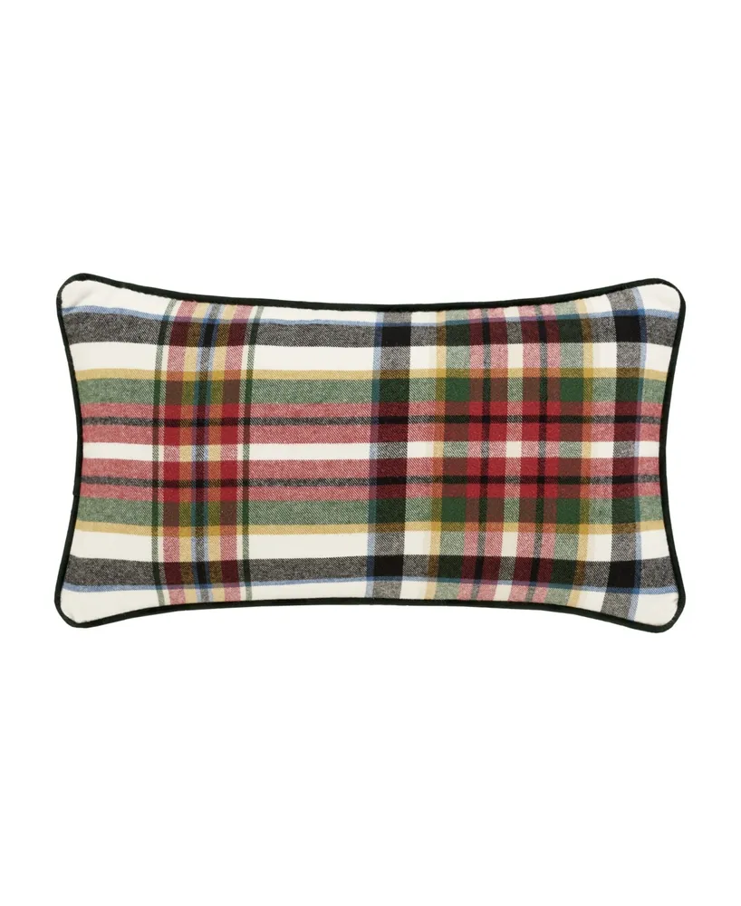 J Queen New York Christopher Plaid Boudoir Decorative Pillow, 15" x 22"