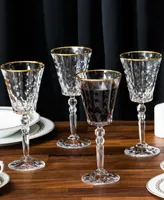 Lorren Home Trends Marilyn Gold-Tone Wine Goblets