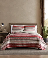 Eddie Bauer Yakima Valley Stripe Reversible 3 Piece Quilt Set, King