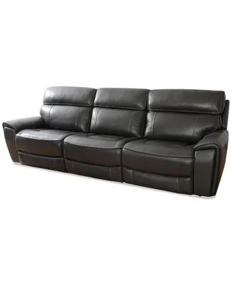 Closeout! Hutchenson 115" 3-Pc. Zero Gravity Leather Sofa with 3 Power Recliners, Created for Macy's