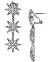 Cubic Zirconia Triple Star Drop Earrings in Sterling Silver, Created for Macy's