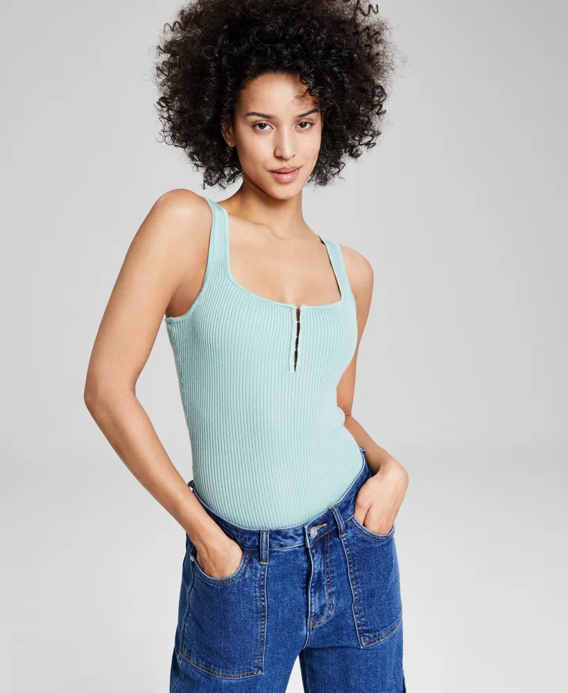 And Now This Women's Hook-and-Eye Sweater Sleeveless Bodysuit