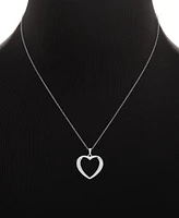 Giani Bernini 2-Pc. Set Cubic Zirconia Open Heart Pendant Necklace & Solitaire Stud Earrings in Sterling Silver, Created for Macy's