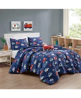 MarCielo Kids Girls Boys Comforter Set Fire Truck Full/Queen